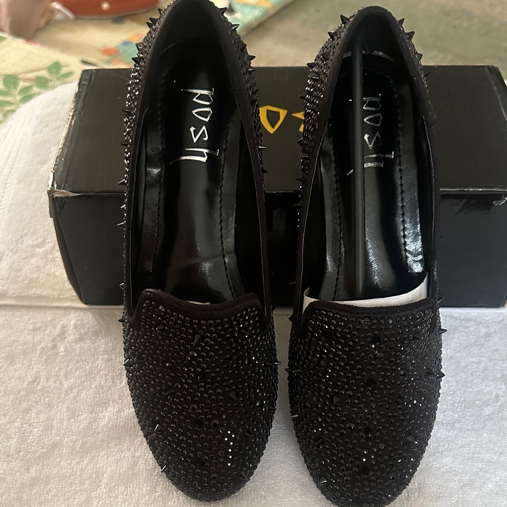 Posh Black Rhinestone Women's Loafers